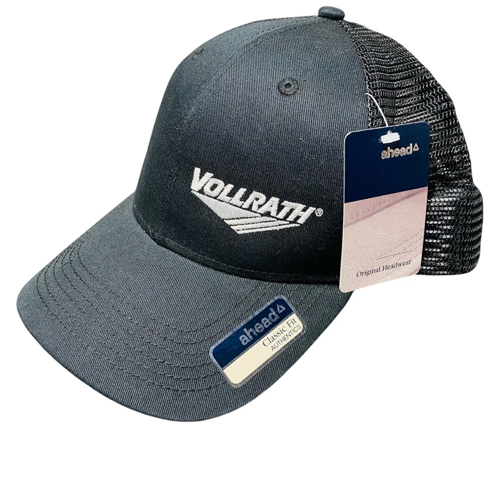 Ahead Vollrath Black Mesh Trucker Hat Classic Fit‎ Authentics Original Headwear
